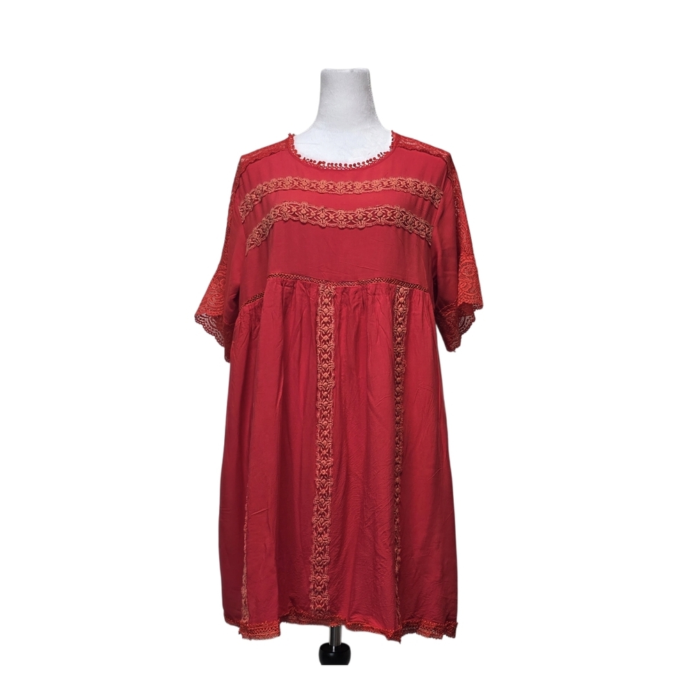 MissLook Red Lace Trim Dress Size 3XL